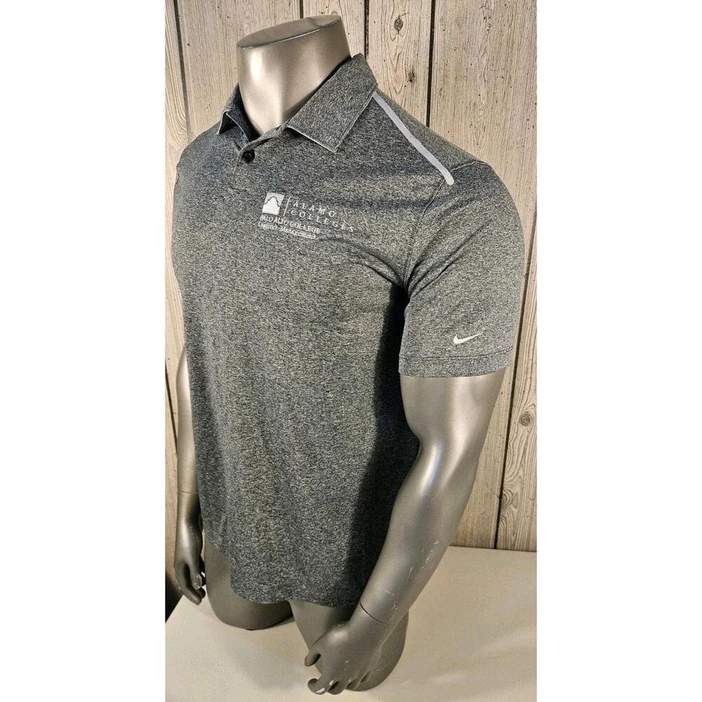 Nike Dri Fit Golf Polo Shirt Mens Large Gray Palo Alto Collego Alamo San Antonio